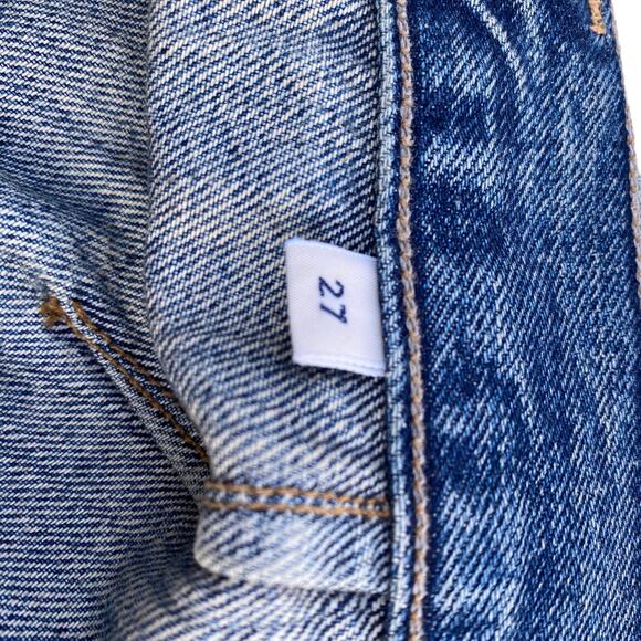 New Citizens Of Humanity Front Button Knee Length Denim Jean Skirt Green Point - Picture 11 of 12